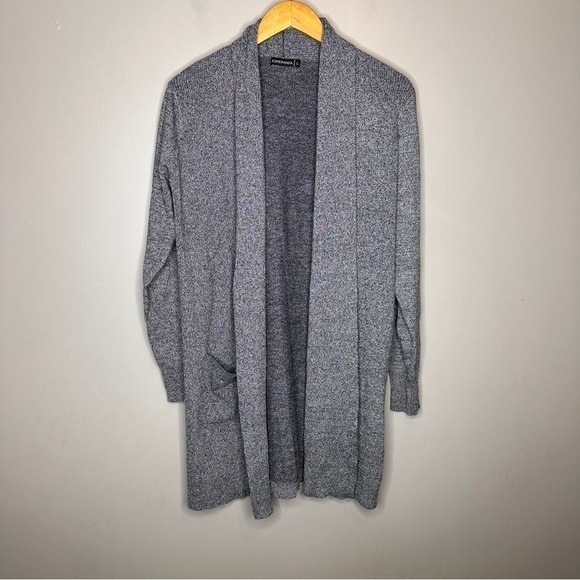 Esperanza heathered gray knit open cardigan - Picture 1 of 6